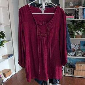 Christopher & Banks Burgundy Women's Tunic